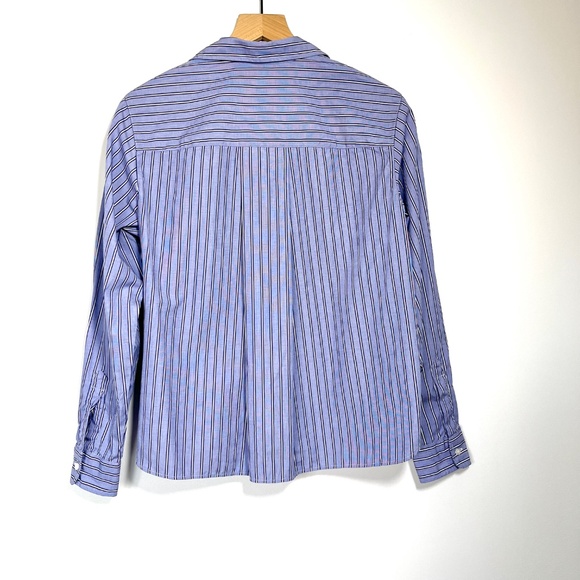 Frank & Eileen Silvio Stripe Blue Striped Button Down Shirt Front Pocket - Picture 5 of 6